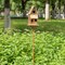 Set of 2 53''H Farmhouse Faux Copper 2-Tiered Distressed Metal Decorative Garden Birdhouse with Stake